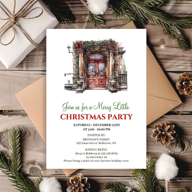 Convite Elegant Winter scene Christmas party invitation (Elegant Winter scene Christmas party invitation

)