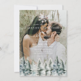 Convite Elegant Winter Snow | Christmas Wedding Invitation