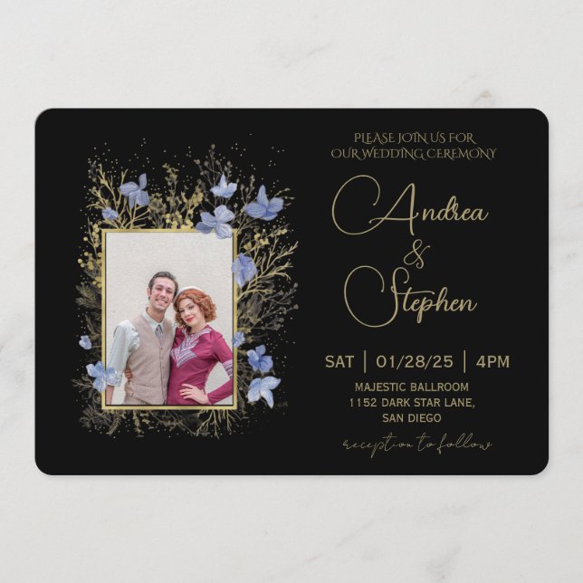 Convite Elegant Wintry Foliage Winter Wedding (Frente)