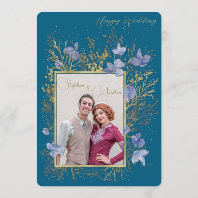 Convite Elegant Wintry Foliage Winter Wedding (Frente)