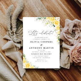 Convite Elegant Yellow Floral Wedding Invitation