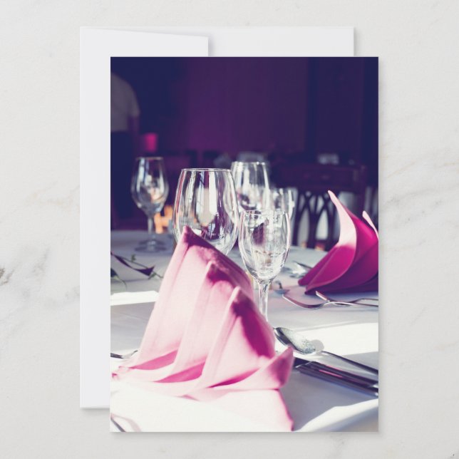 Convite Elegant Yellow Napkin Formal Banquet Dinner Weddin (Verso)