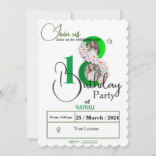 Convite Elegante 18ª Celebração de Aniversário