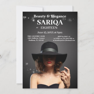 Convite "Elegante 18º Aniversário - Beleza e Graça