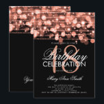 Convite Elegante 18th Festa de aniversário Rosa de cintila<br><div class="desc">Elegante 18ª Festa de aniversário Sparkles Rosa modelo de convite Dourado. Com luzes,  cordas e faíscas. Excelente para aniversários de todas as idades!</div>