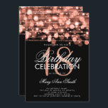 Convite Elegante 18th Festa de aniversário Rosa de cintila<br><div class="desc">Elegante 18ª Festa de aniversário Sparkles Rosa modelo de convite Dourado. Com luzes,  cordas e faíscas. Excelente para aniversários de todas as idades!</div>