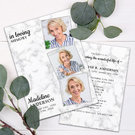 Convite Elegante 3 Fotos Memorial Celebração Da Vida