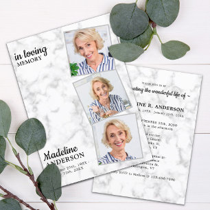 Convite Elegante 3 Fotos Memorial Celebração Da Vida