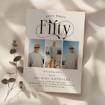 Convite Elegante 50º Aniversário da Colagem de Fotos 53<br><div class="desc">Aceite a beleza de fazer cinquenta anos com nossos elegantes convites de cinquenta anos. Nossos convites luxuosos permitem que você mostre uma colagem de 3 fotos, perfeita para mostrar a evolução do aniversariante/garota ao longo dos anos. Com uma cara tirada dos olhos e um modelo minimalista personalizável, este convite é...</div>