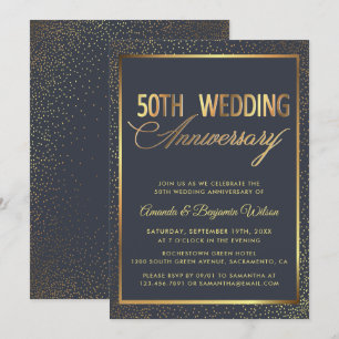 Convite Elegante 50º Aniversário de Casamento