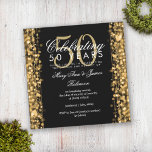 Convite Elegante 50º Aniversário de Casamento Esmaga Doura<br><div class="desc">O Elegante 50º Festa de Aniversário do Casamento Ganha Dourado modelo. Com luzes de ouro,  cordas de ouro e faíscas de ouro.</div>