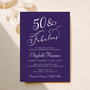 Convite Elegante 50 Anos e Fabulosa Festa de Aniversário d
