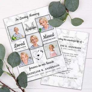 Convite Elegante 5 Fotos Memorial Celebração Da Vida