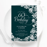 Convite Elegante 60º aniversário Rosas Emerald Green Silve<br><div class="desc">Emerald verde prata floral 60º convite de aniversário. Design elegante com rosas, folha de falso prata e letra de script de tipografia. A Trendy convida o cartão perfeito para uma festa de na moda. Pode ser personalizado para qualquer idade. Personalize com seus próprios detalhes. Impressos convites Zazzle ou modelo de...</div>