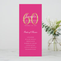 Elegante 60º Programa de Festa de aniversário rosa