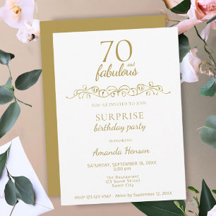Convite Elegante 70 e Fabuloso Ornamentação 70º Aniversári