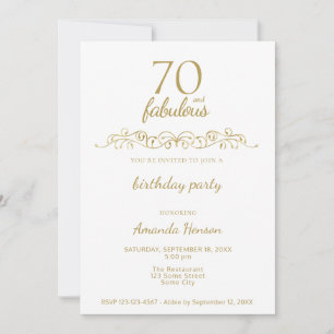 Convite Elegante 70 e Fabuloso Ornamentação 70º Aniversári