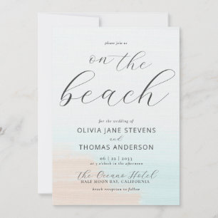 Convite Elegante Abstrato Ocean Beach All in One Wedding