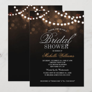 Convite Elegante acende chá de panela marrom