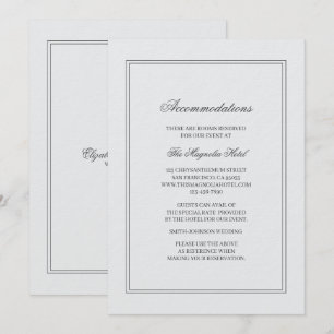 Convite Elegante Acomodação de Casamento Simples Clássico