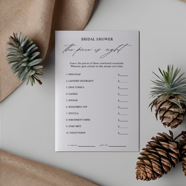 Convite Elegante adivinha o jogo do Chá de panela de preço (Criador carregado)