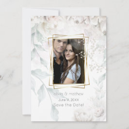 Convite Elegante Alabastro White Peonies