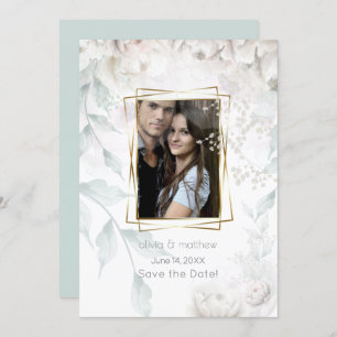 Convite Elegante Alabastro White Peonies