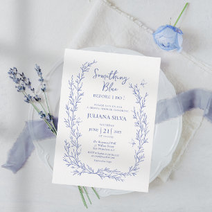 Convite Elegante Algo Chá de panela Floral Azul
