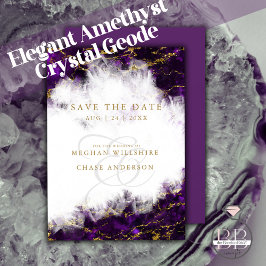 Convite Elegante Ametyst Crystal Geode
