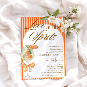 Convite Elegante Amor Chic à Primeira Spritz Chá de Noiva