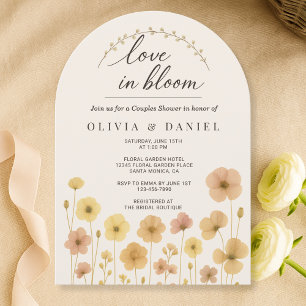 Convite Elegante Amor em Flor Boho Chuveiro de Casais