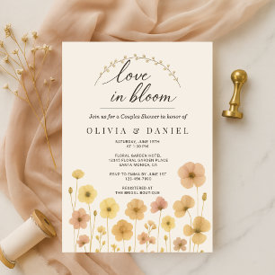 Convite Elegante Amor em Flor Boho Chuveiro de Casais