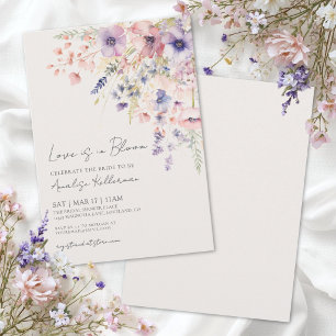 Convite Elegante Amor em Flor Chá de Noiva de Wildflower