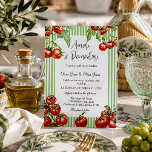 Convite Elegante Amore & Pomodori Casamento Italiano