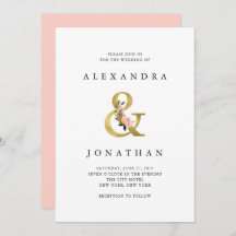 Elegante Ampersand | Casamento Dourado e Blush