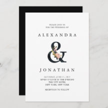 Elegante Ampersand | Casamento Negro e Branco