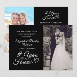 Convite Elegante Aniversário Coração ANOS PARA A ETERNIDAD