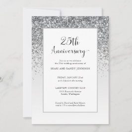 Convite Elegante Aniversário de 25 anos de Casamento com B