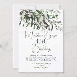 Convite Elegante aniversário de 40 anos Italiano do Branch
