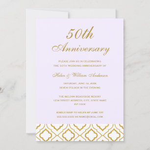 Convite Elegante Aniversário de 50 Anos de Casamento em Ou
