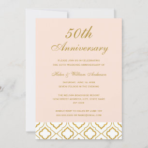 Convite Elegante Aniversário de 50 Anos de Casamento em Ou
