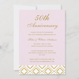 Convite Elegante Aniversário de 50 Anos de Casamento em Ou