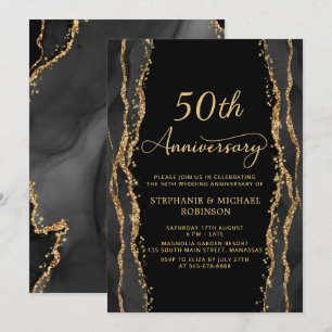Convite Elegante Aniversário de 50 Anos de Casamento em Pr
