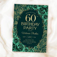 Elegante Aniversário de 60 anos Verde Esmeralda Do