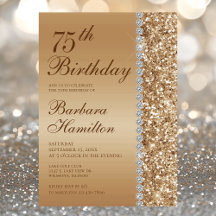 Elegante Aniversário de 75 anos em Dourado
