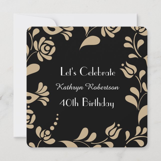 Convite Elegante Aniversário de Arte Folclórica Europeia (Frente)