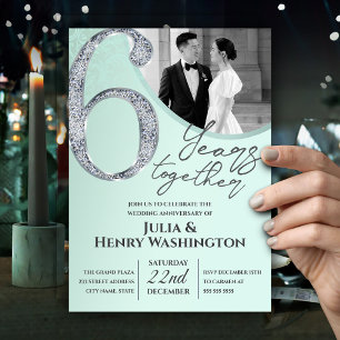 Convite Elegante Aniversário de Casamento de Luz Verde