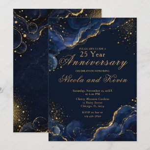 Convite Elegante Aniversário de Casamento de Tinta Alcoóli