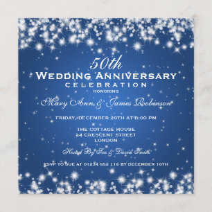 Convite Elegante Aniversário de Casamento Inverno Brilho A