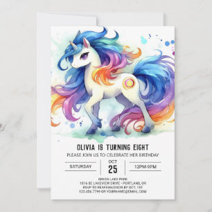 Convite Elegante aniversário de cavalos editáveis